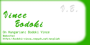 vince bodoki business card